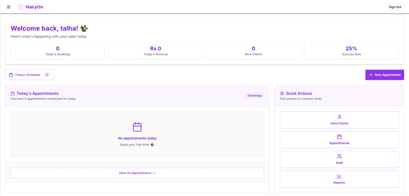 HairyOn Dashboard